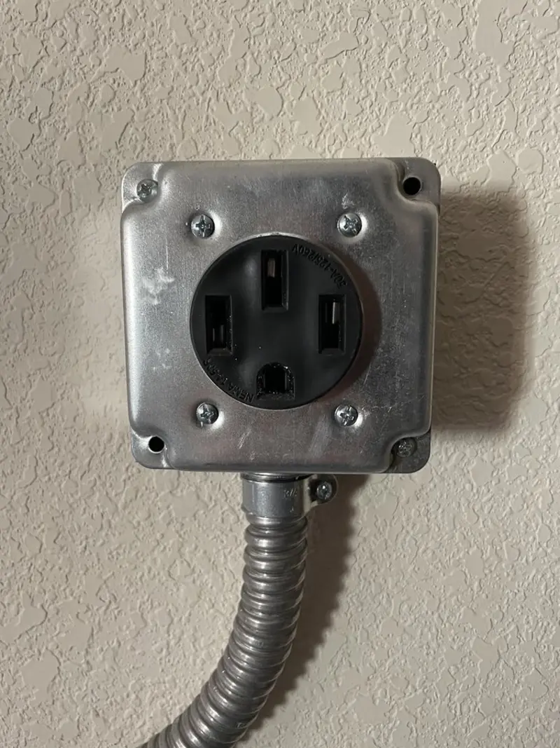NEMA 14-50 outlet installed for Smart Home Electrical in Camp Swift